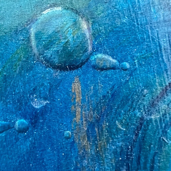 Ontario Artist-Framed Mirror Blue & Silver Acrylic on Wood – Treasure Hunt Gift - Picture 7 of 11